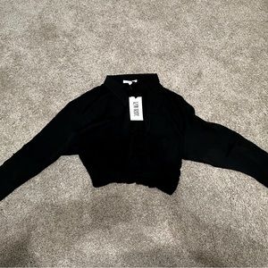 Black Button Up Crop Top